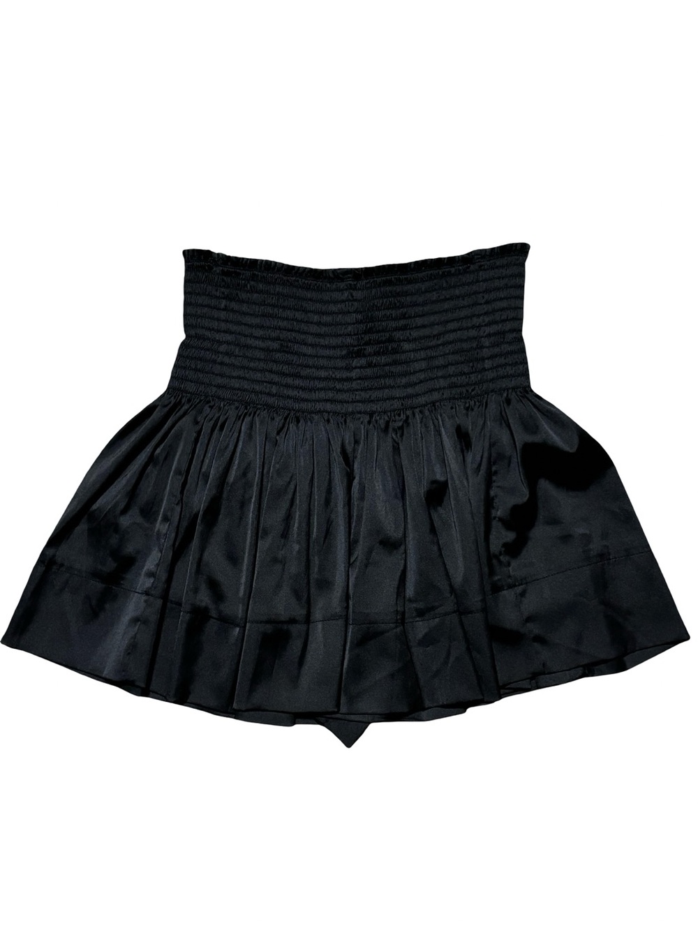 NATURAL LIFE Black Ribbed Satin Coquette Y2K Preppy Old Money Skort Small - Picture 2 of 5